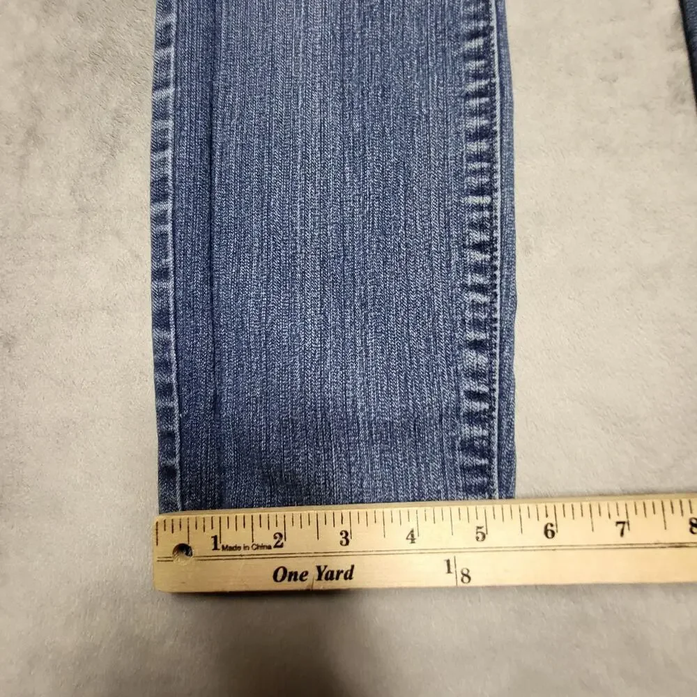 Old Navy Flirt Jeans Womens 6 Petites Blue Straight Mid-Rise Slim Stretch